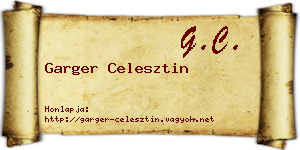 Garger Celesztin névjegykártya